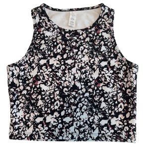 Balance Collection black pattern athletic top sz S